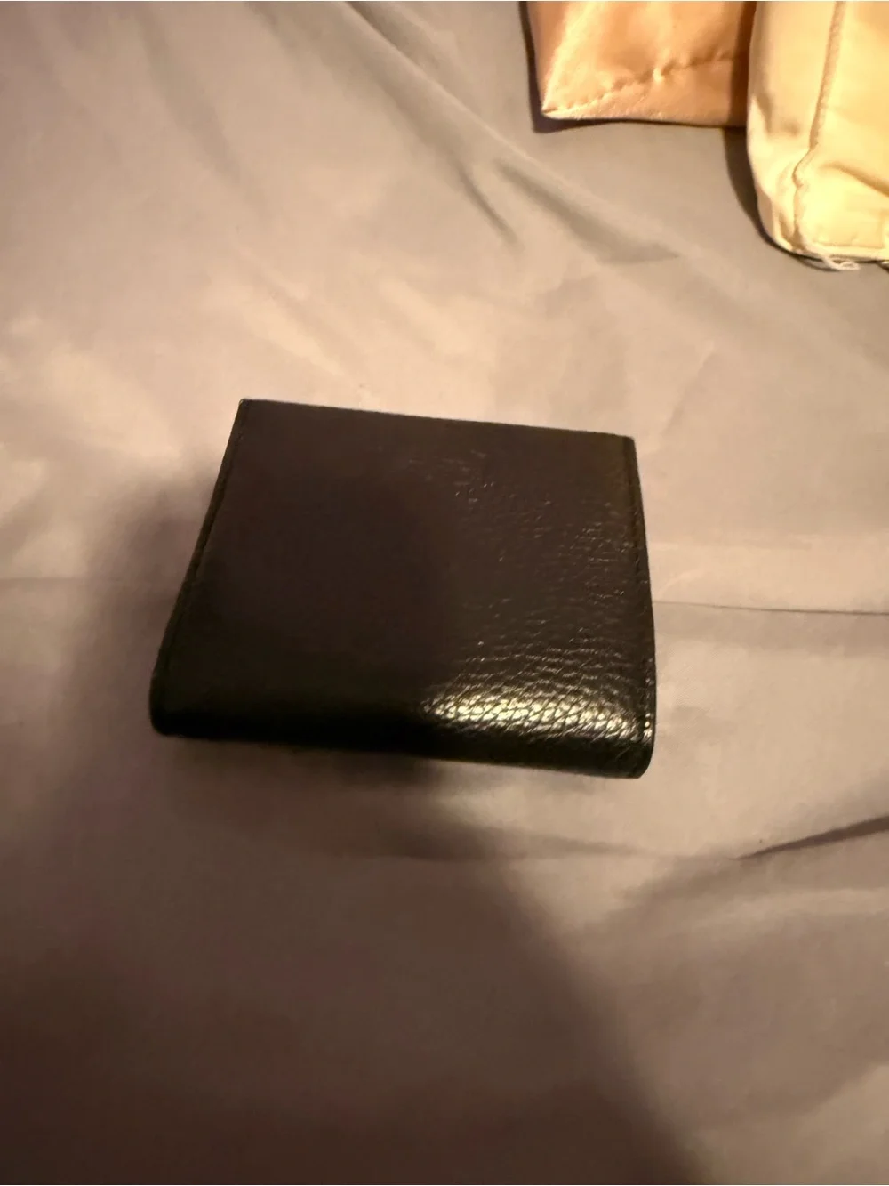 Tory Burch Black Pebbled Leather Card & Key Holder with Gold Logo